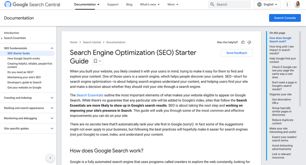 Search Engine Optimization Starter Guide