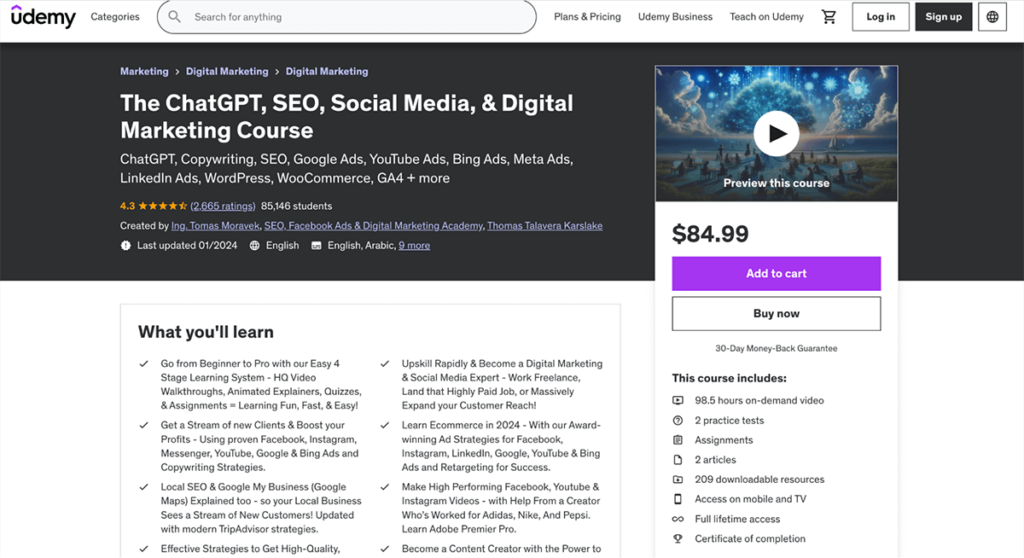 The ChatGPT, SEO, Social Media, & Digital Marketing Course
