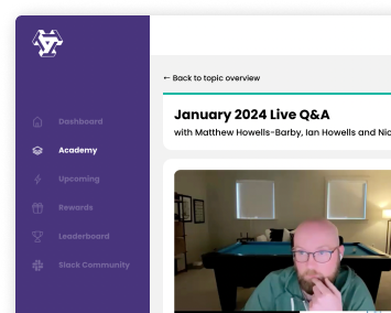 Get 1:1 help with monthly Live Q&A