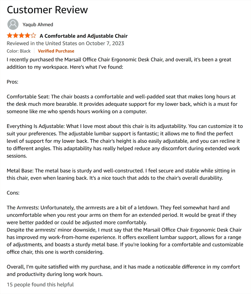 Amazon – Customer Review