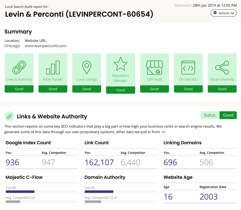 BrightLocal – Marketing reports – Dashboard
