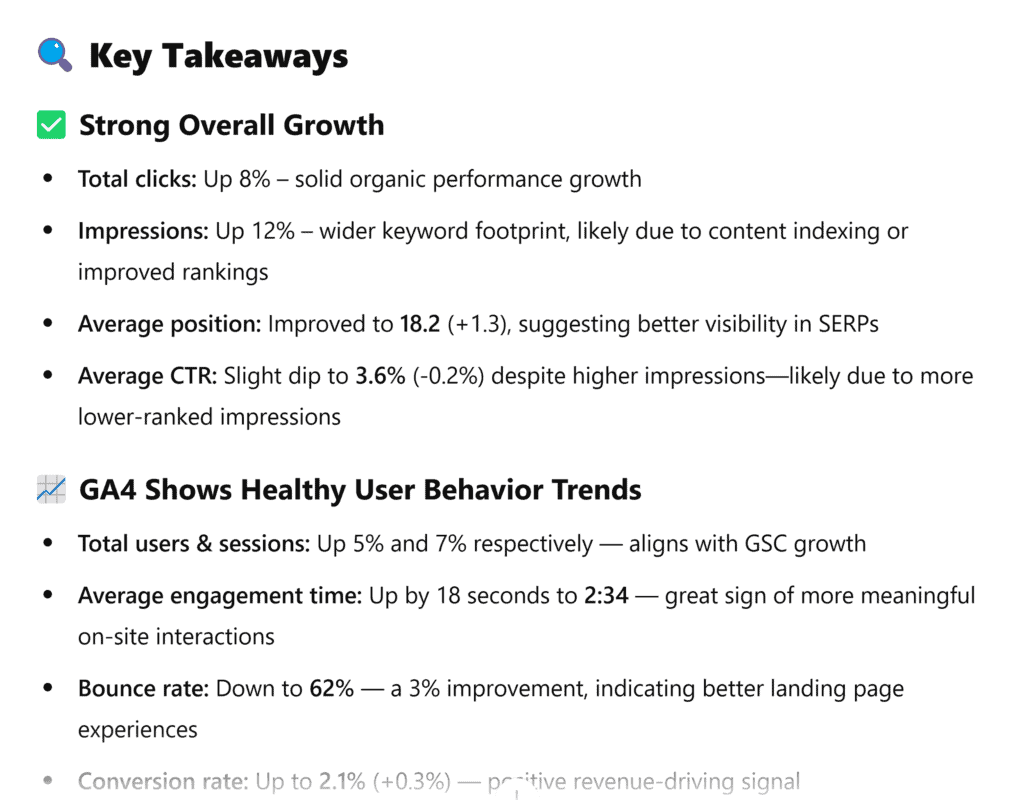 ChatGPT – SEO Report Template – Prompt