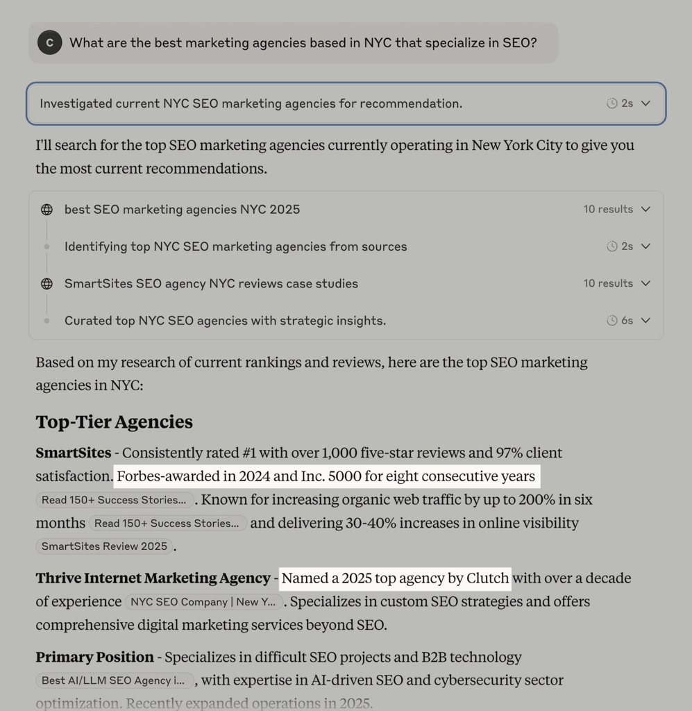 Claude – Best marketing agencies in NYC in SEO