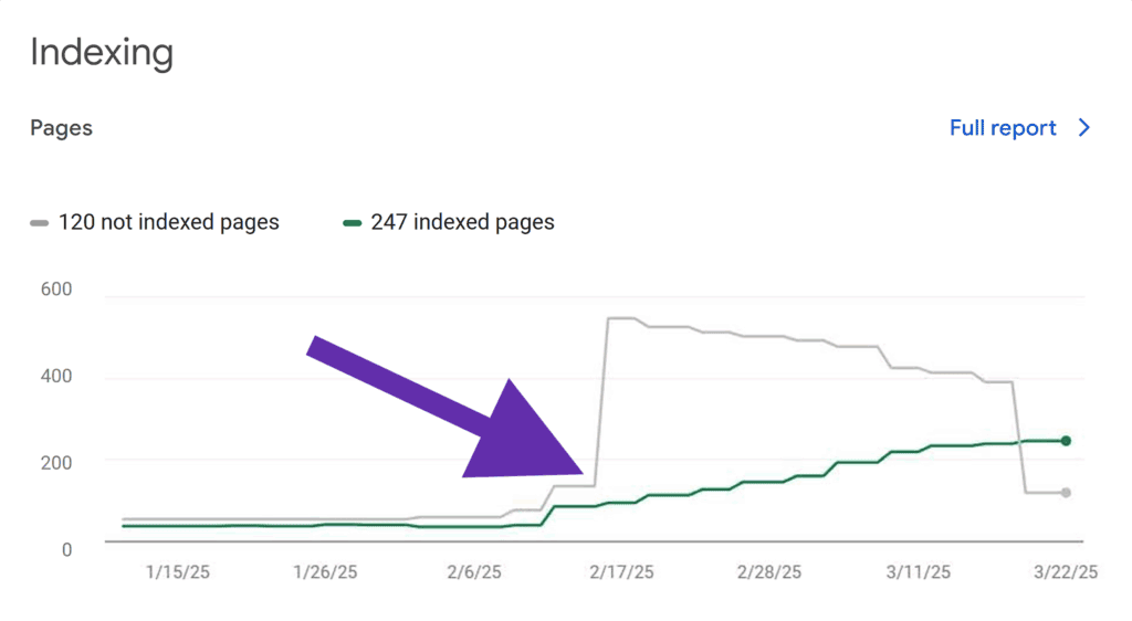 GSC – Page Indexing Jump