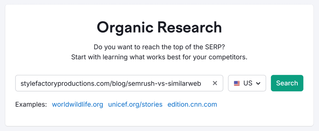Organic Research – Semrush vs. Similarweb – Search