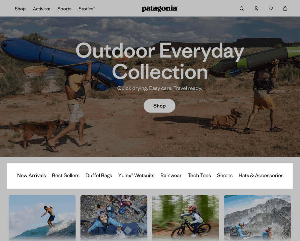 Patagonia – Categories in the first fold of the text