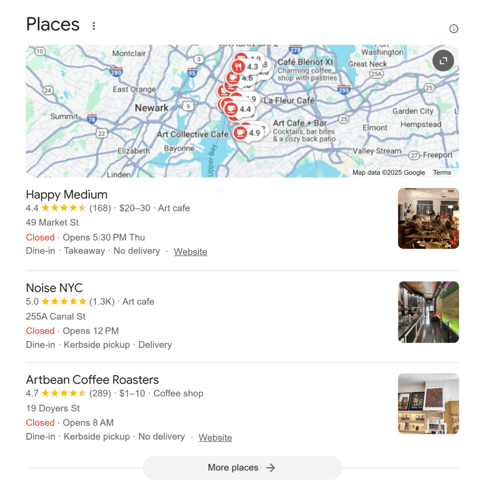 Places – Art Cafes New York