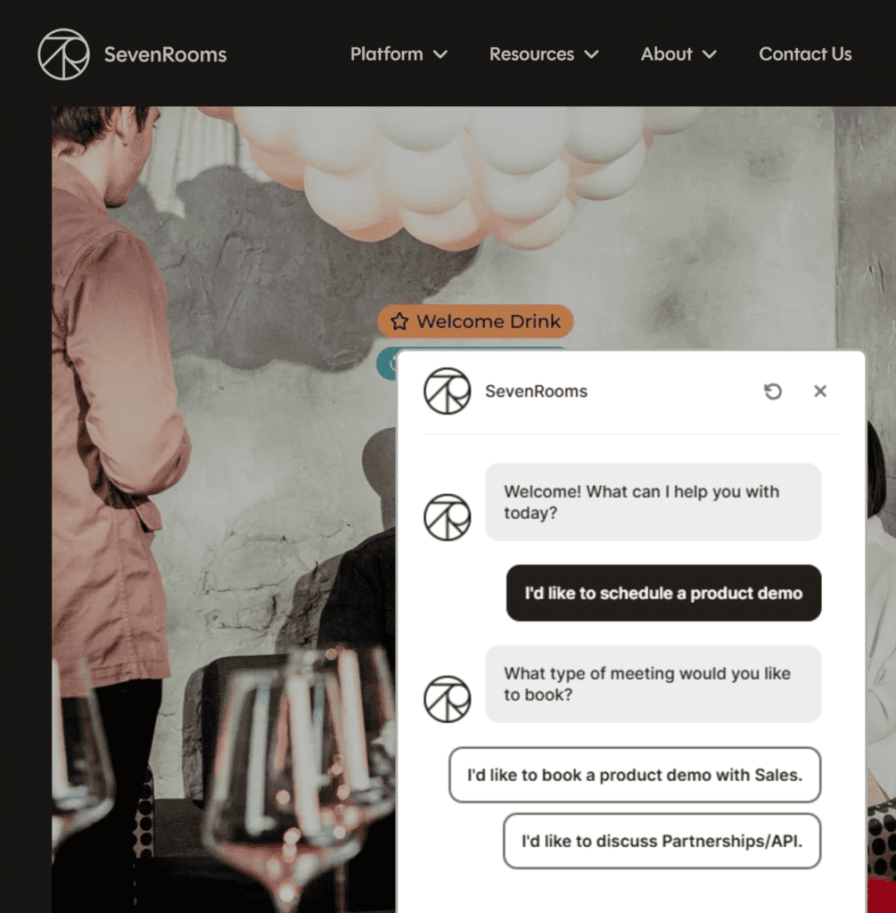 SevenRooms – Chatbot