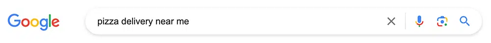 google search pizza delivery near me keyword