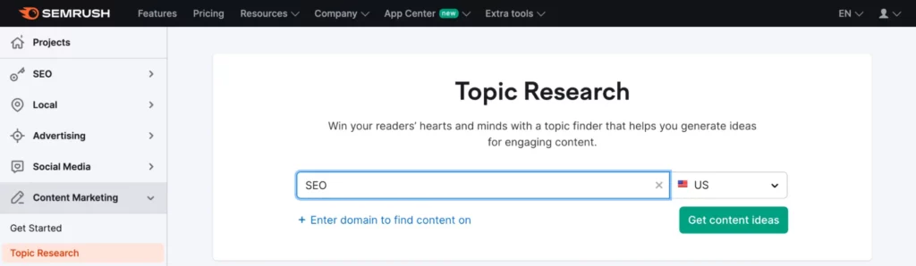 semrush topic research