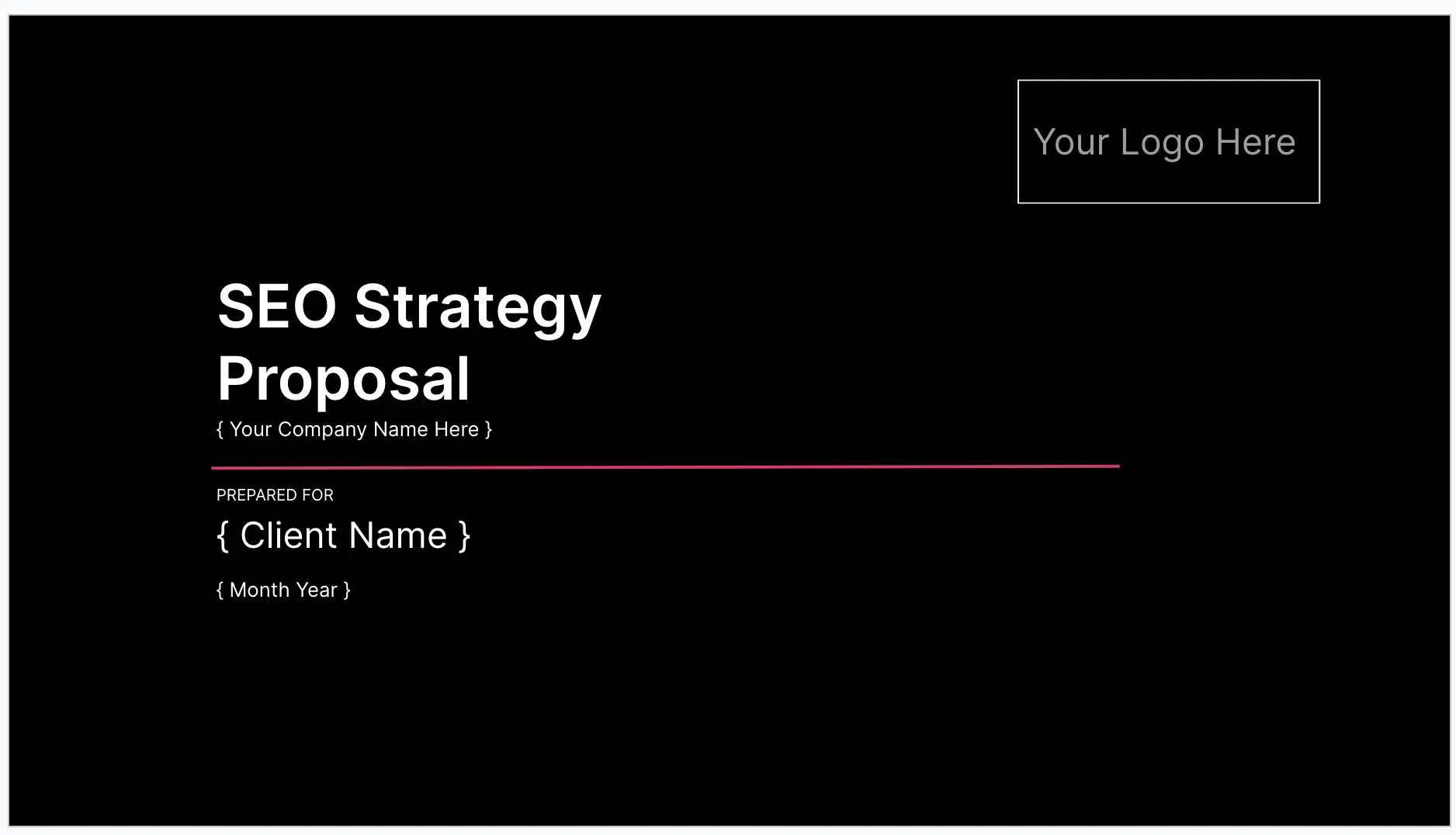 Agency Pitch Deck Title Slide