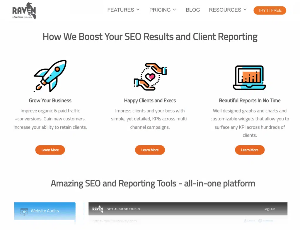 Raven Tools – Homepage